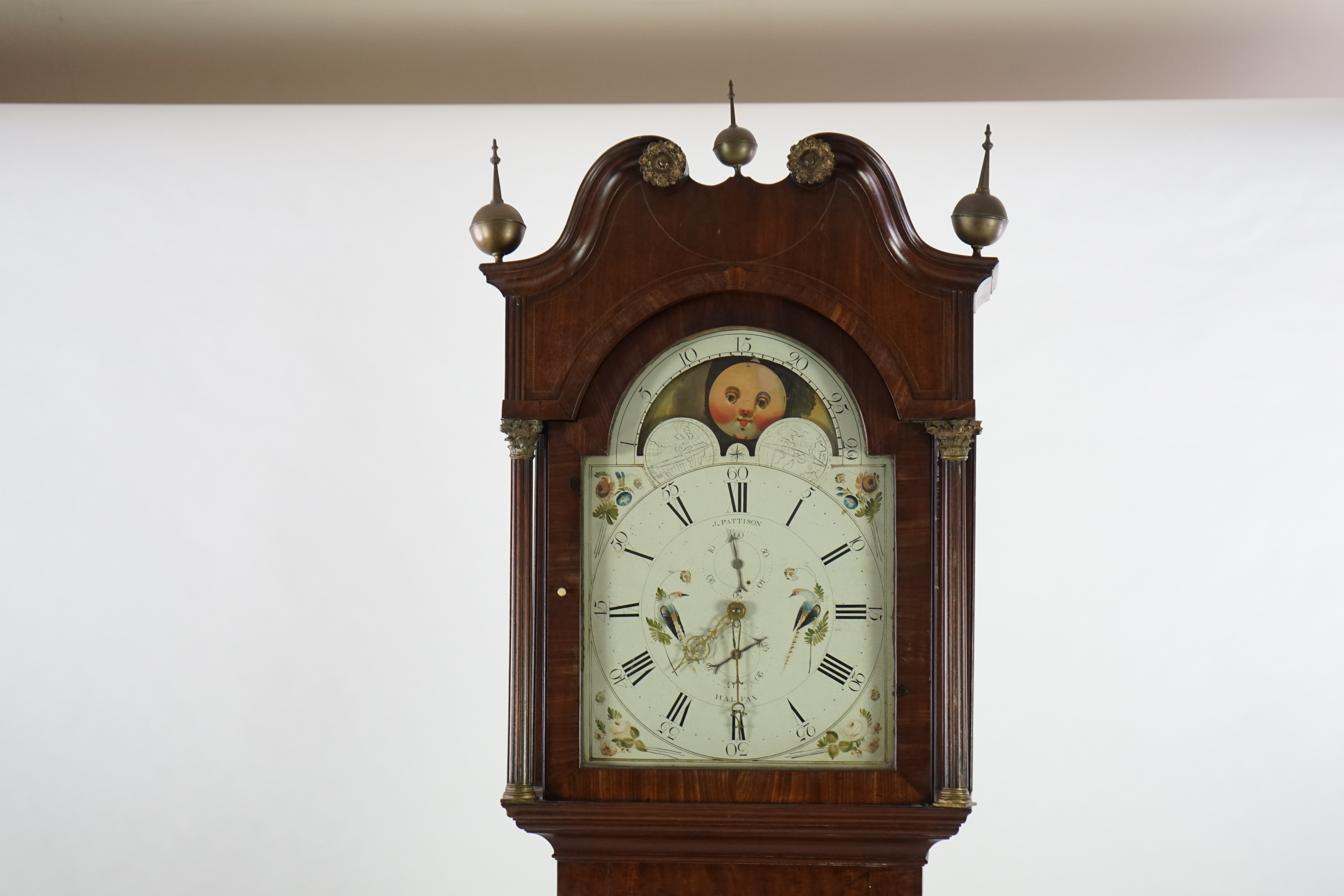 J. Pattison of Halifax, a Regency inlaid mahogany eight day longcase clock